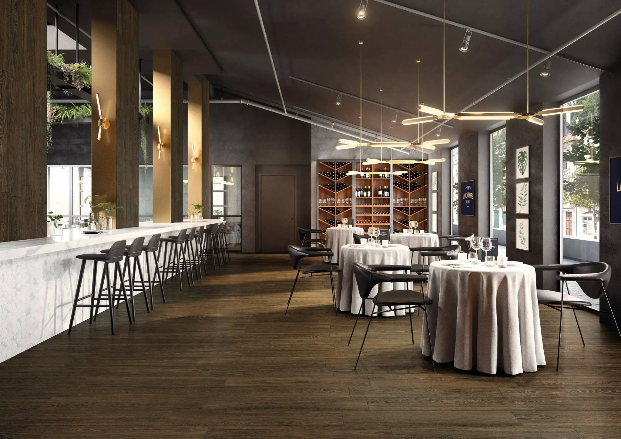 Spirit Chic Walnut Wood Look Porcelain Tiles 8x40 by landmarkceramics