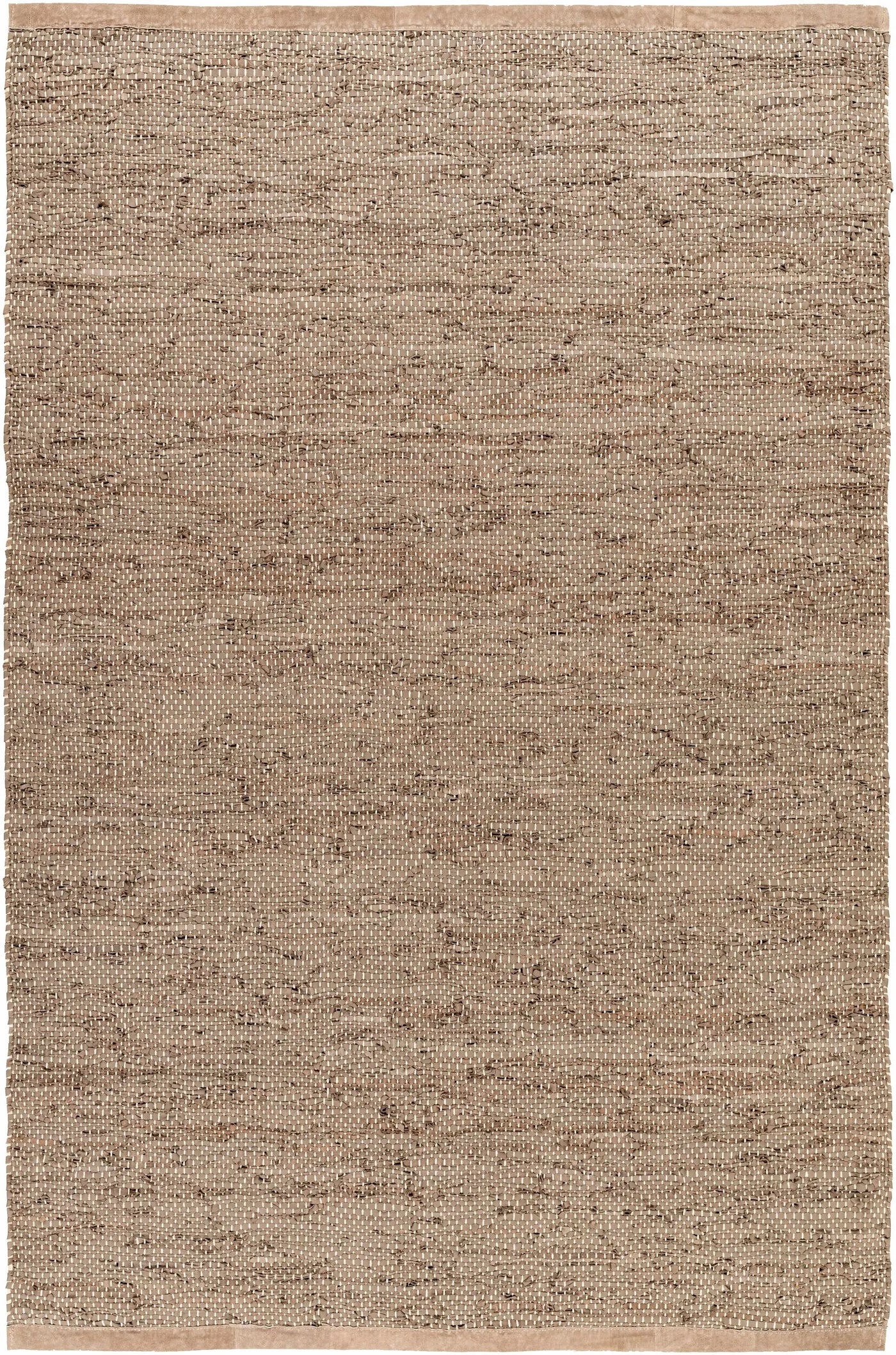 Aneko Khaki Handwoven Leather Rag Carpet - Clearance by Boutique Rugs