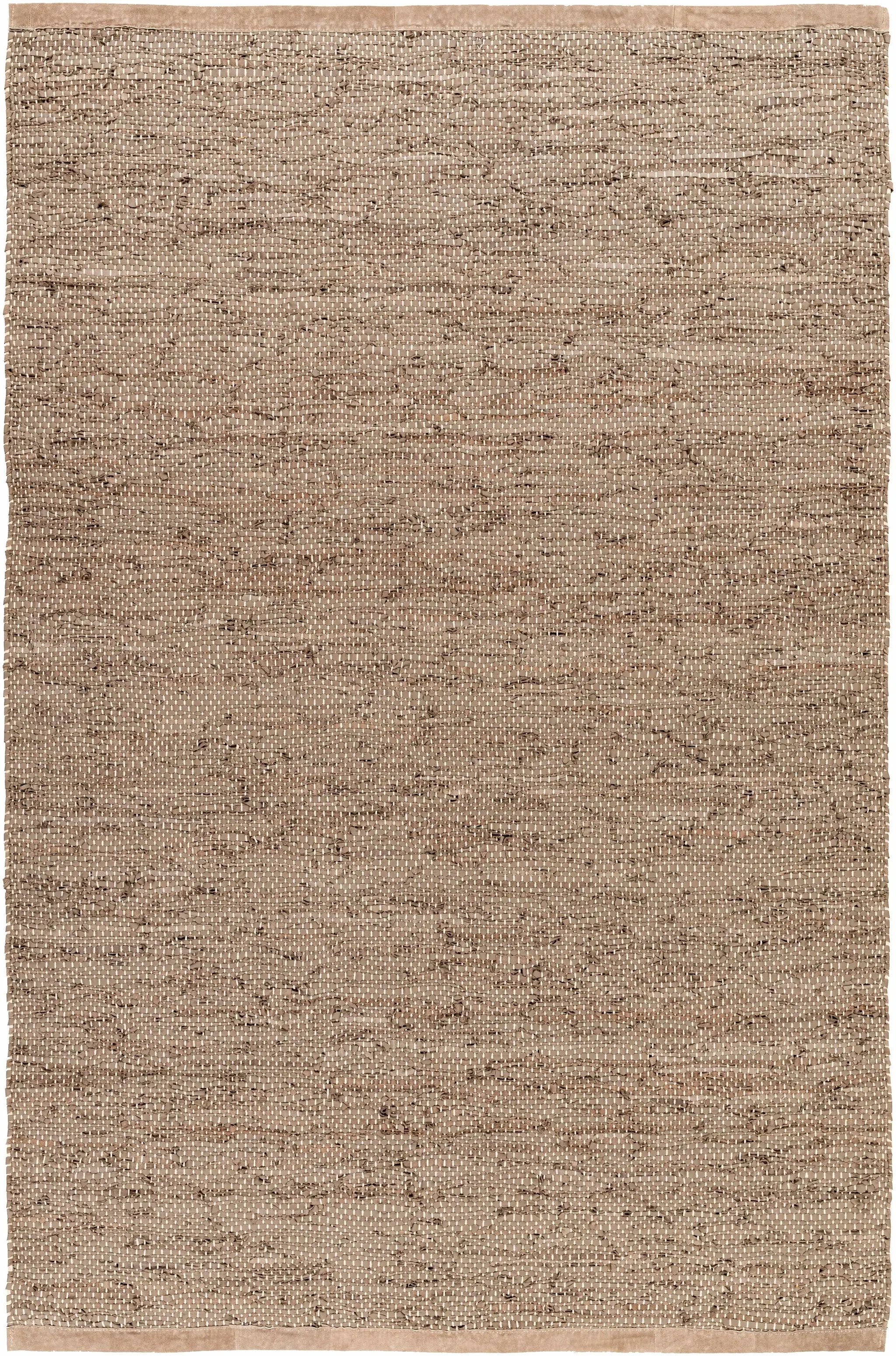 Aneko Khaki Handwoven Leather Rag Carpet - Clearance by Boutique Rugs