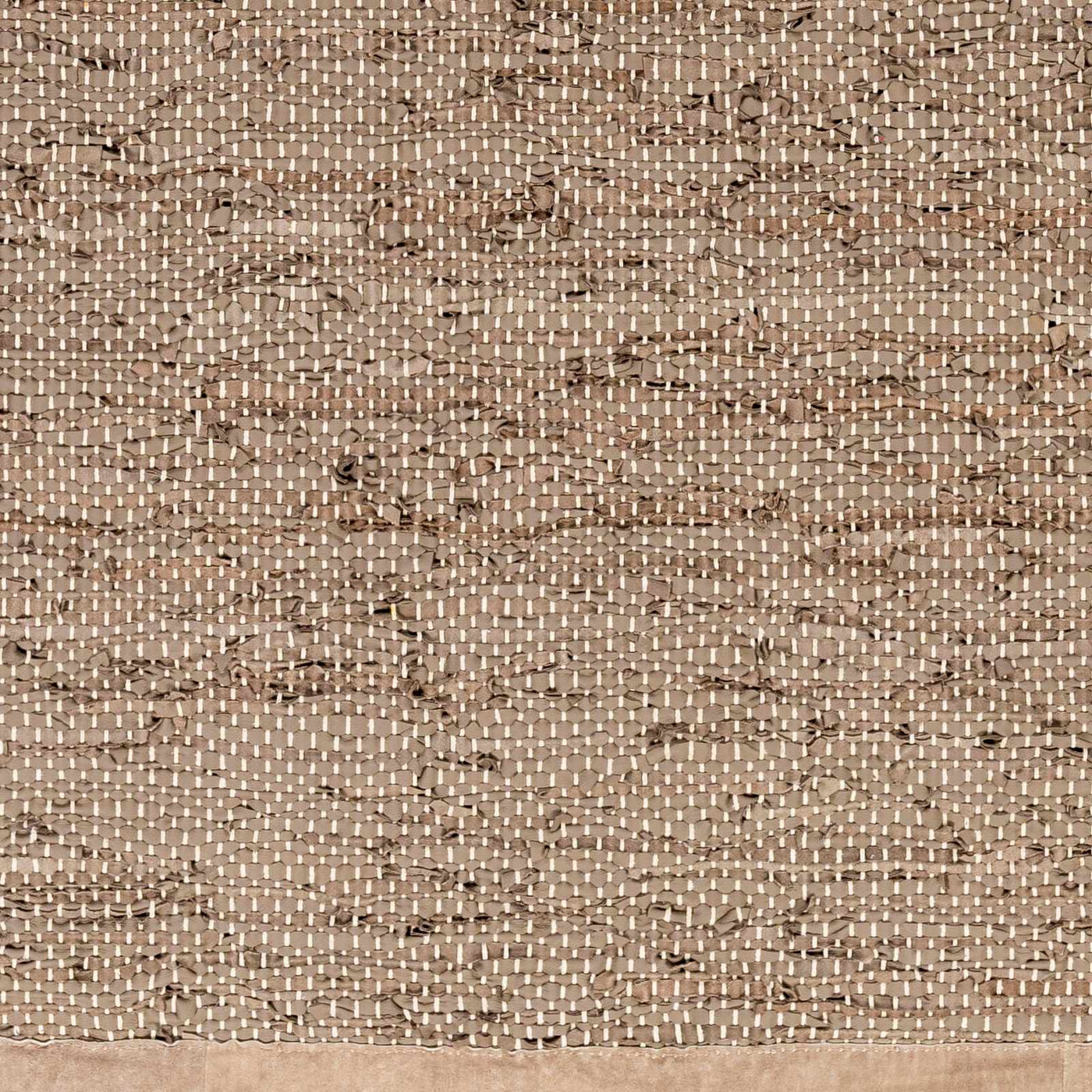 Aneko Khaki Handwoven Leather Rag Carpet - Clearance by Boutique Rugs