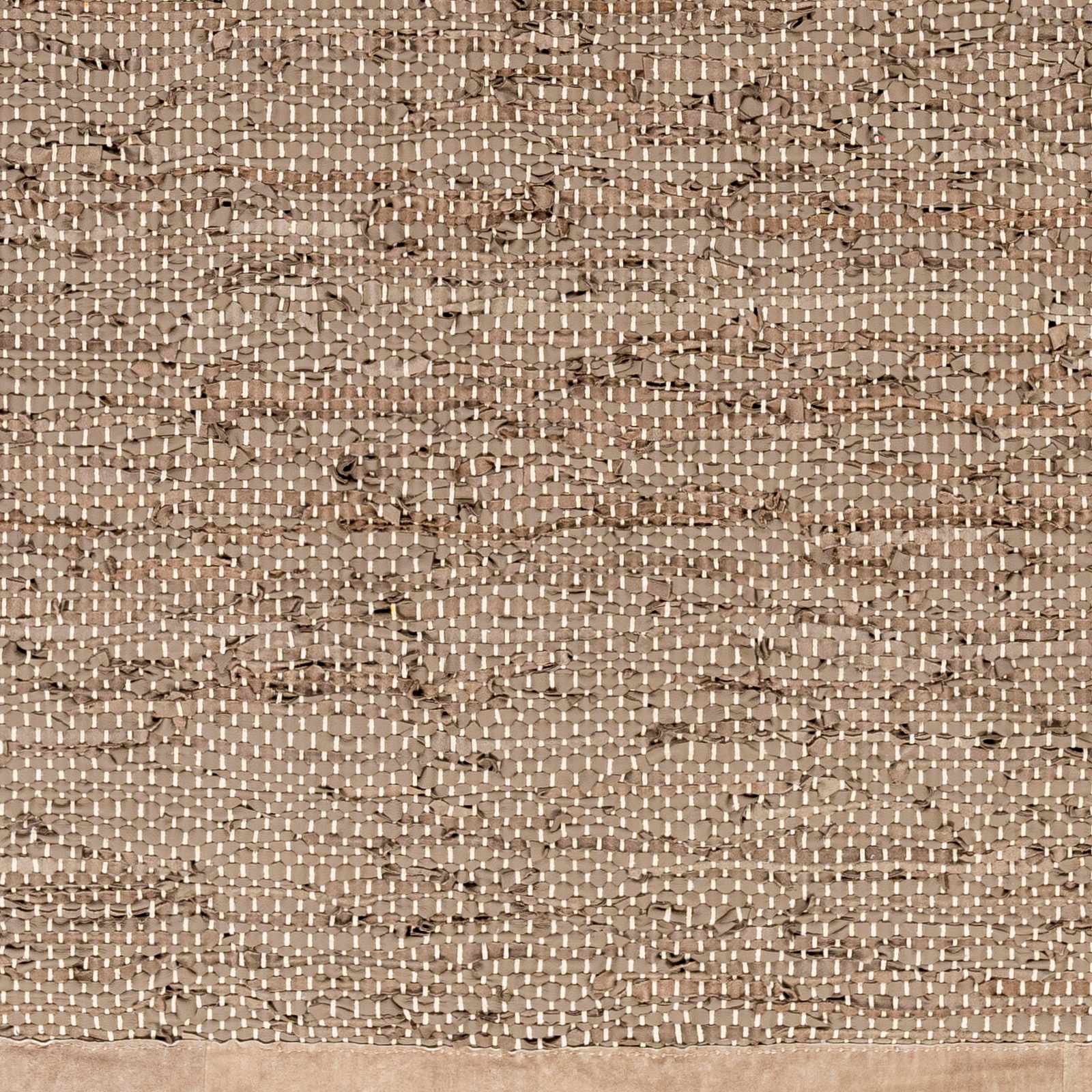 Aneko Khaki Handwoven Leather Rag Carpet - Clearance by Boutique Rugs