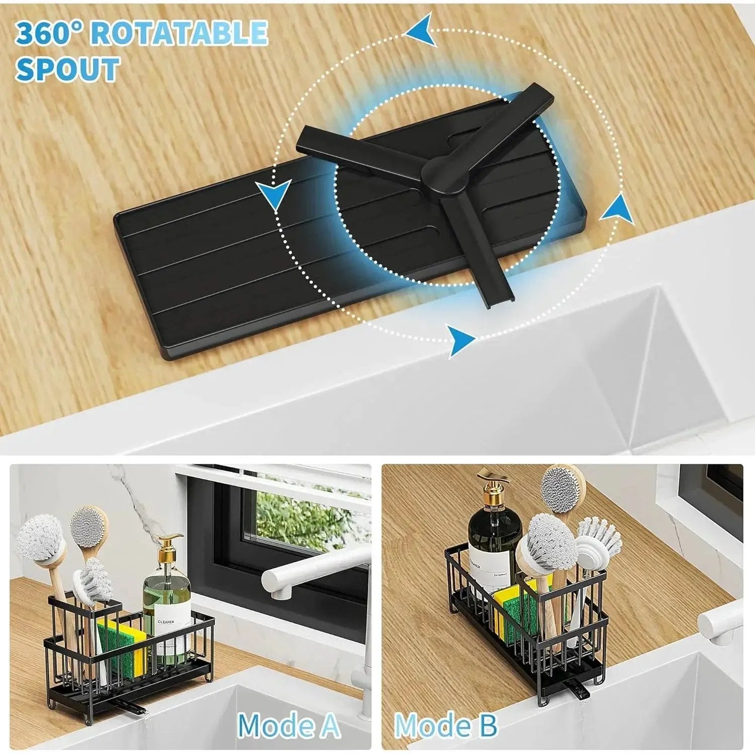 Sponge Holder - Stainless Steel Black by House Of Avana
