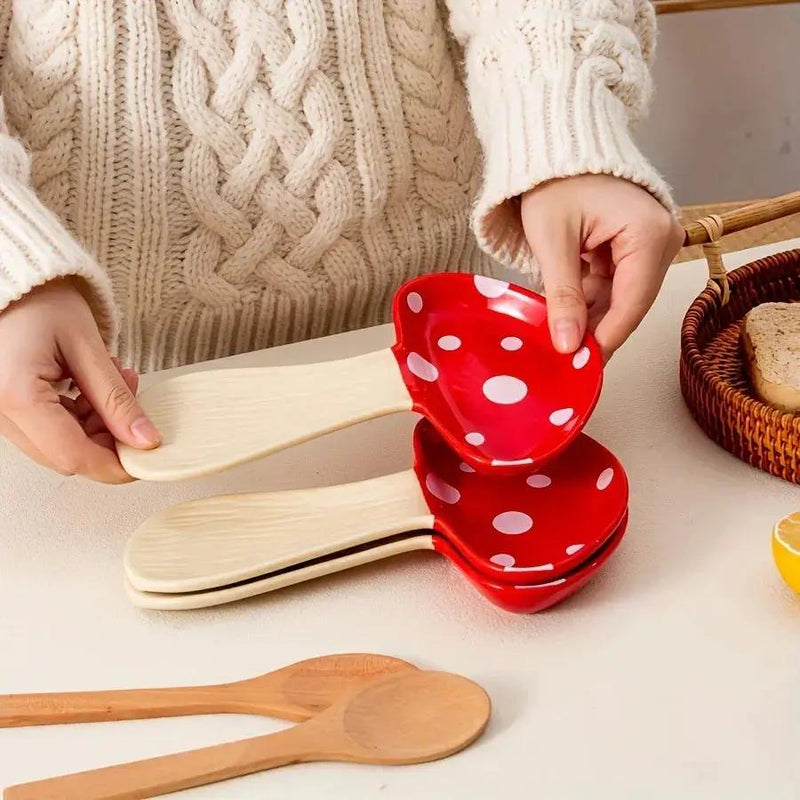 Spoon Rest - Ceramic Mushroom Shape by House Of Avana
