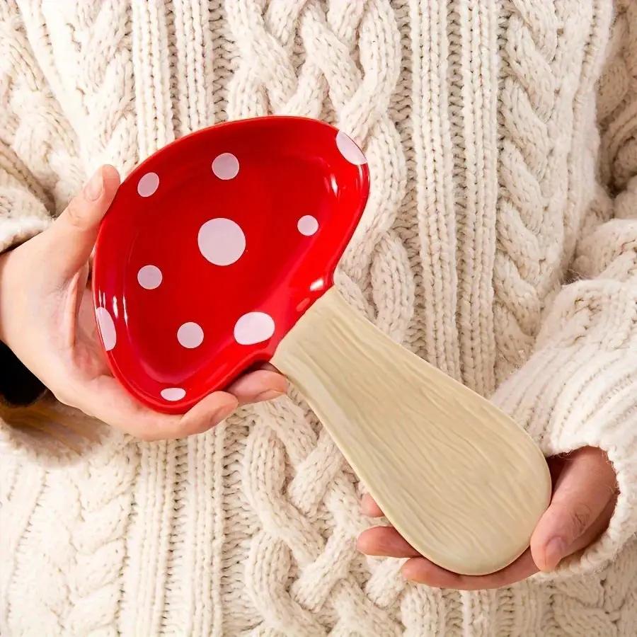 Spoon Rest - Ceramic Mushroom Shape by House Of Avana