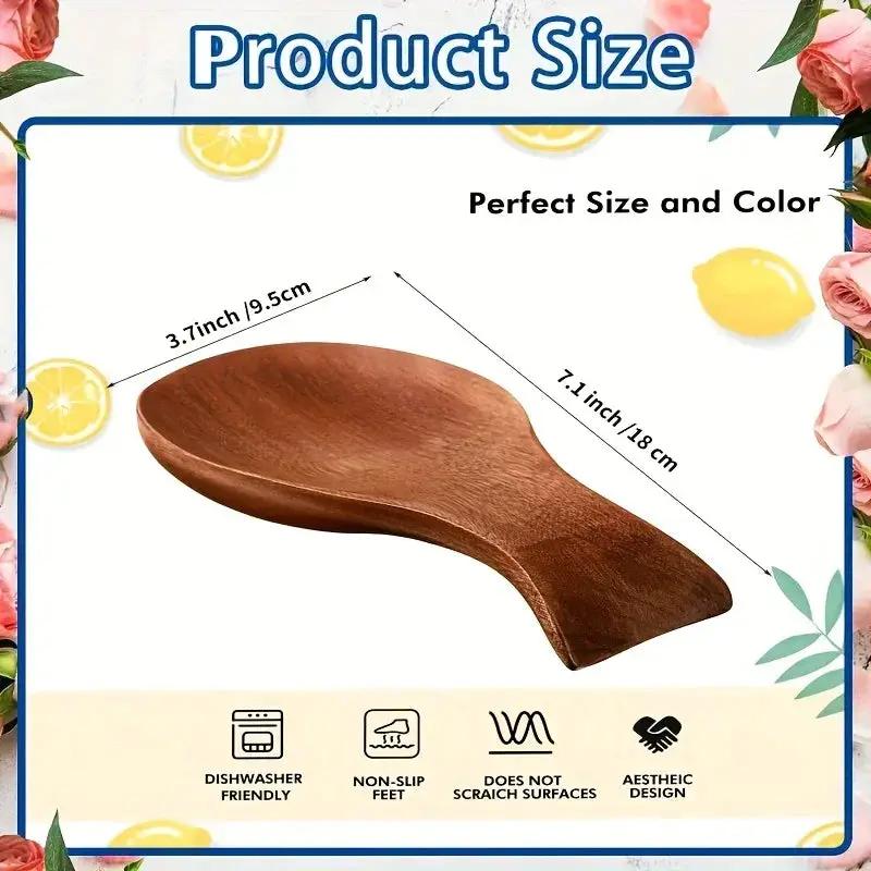 Spoon Rest - Rustic Wooden Brown by House Of Avana