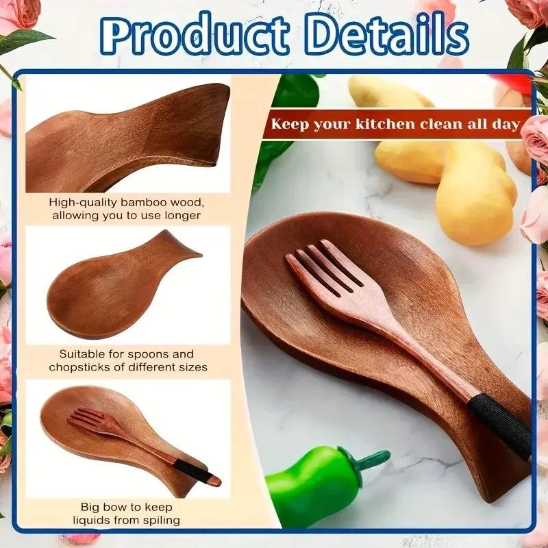 Spoon Rest - Rustic Wooden Brown by House Of Avana