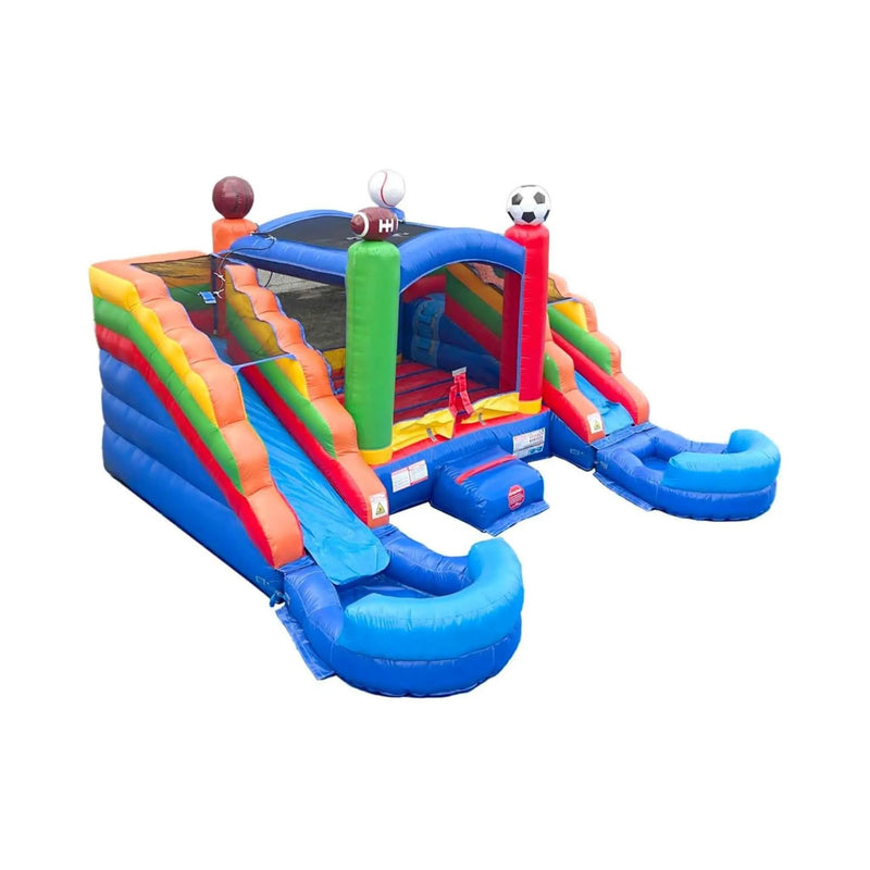 16FT Sports Castle Bounce House With Double Water Slides (SAK17635) by SAKSBY WHOLESALE