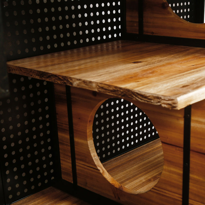 Modern Spacious Cat House with Fir Wood and Iron Frame - Black & Brown, photo 11 of 14
