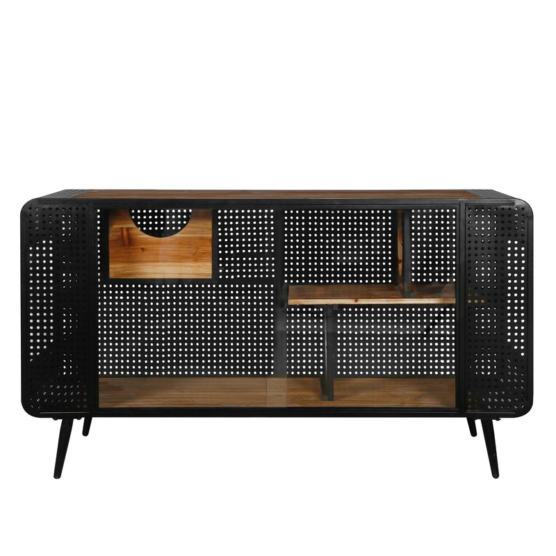 Modern Spacious Cat House with Fir Wood and Iron Frame - Black & Brown, photo 2 of 14