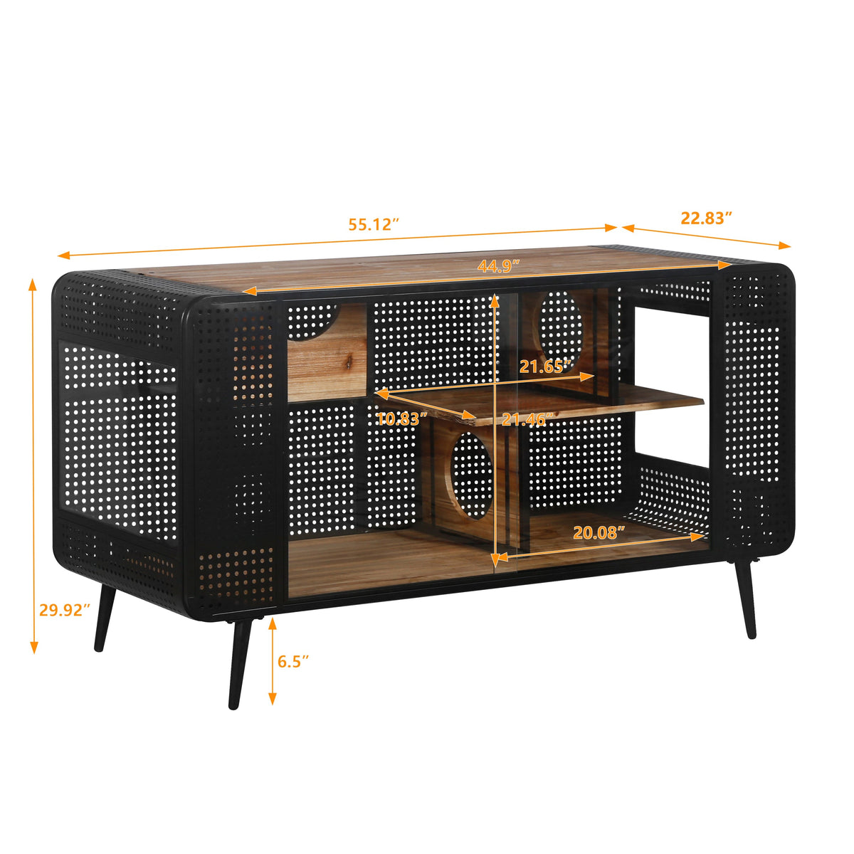 Modern Spacious Cat House with Fir Wood and Iron Frame - Black & Brown, photo 3 of 14