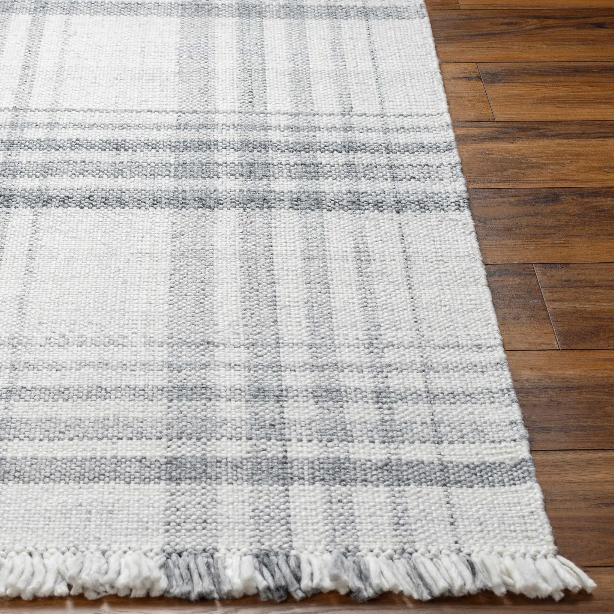 Inara Gray Plaid Area Rug - Clearance by Boutique Rugs