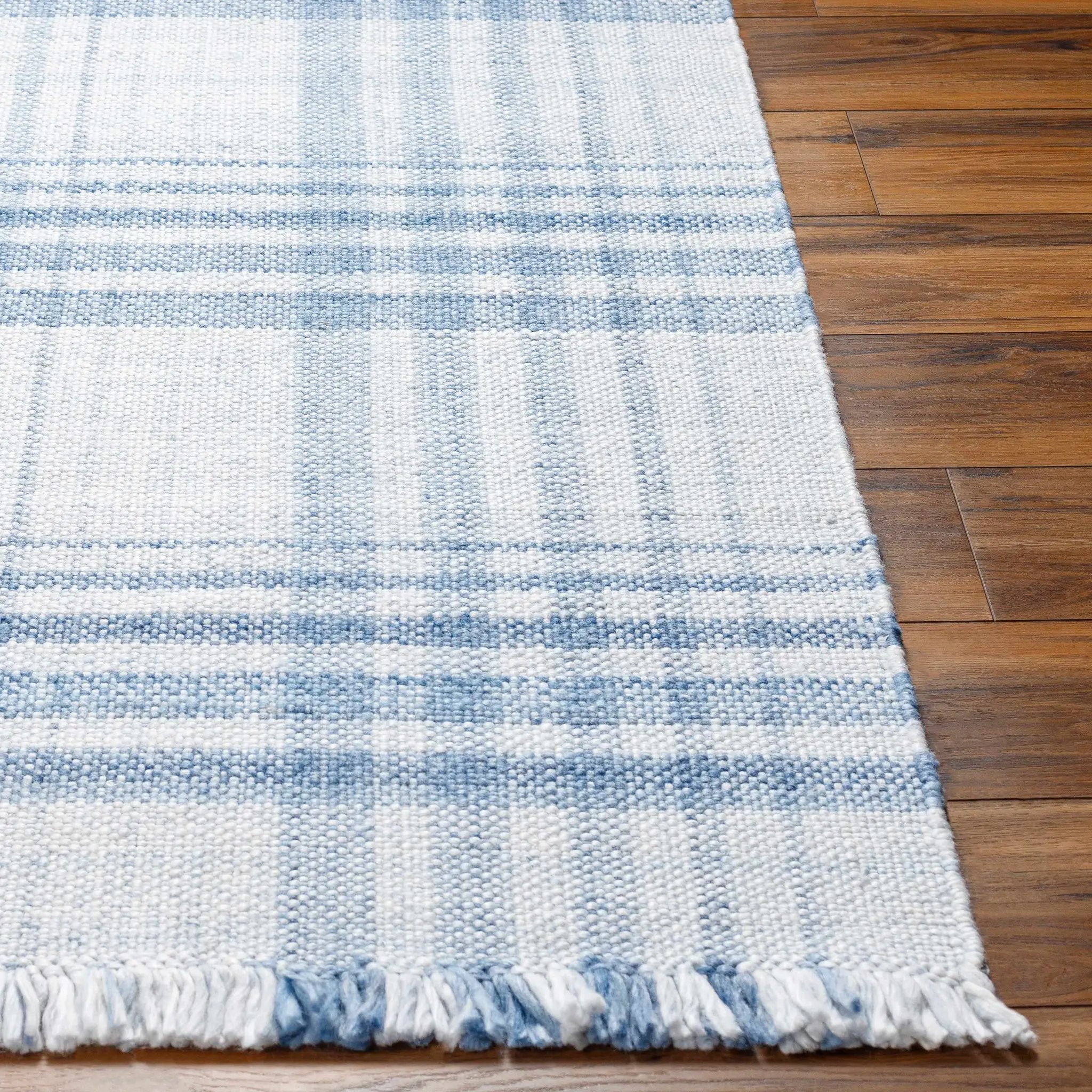 Inara Blue Plaid Area Rug by Boutique Rugs