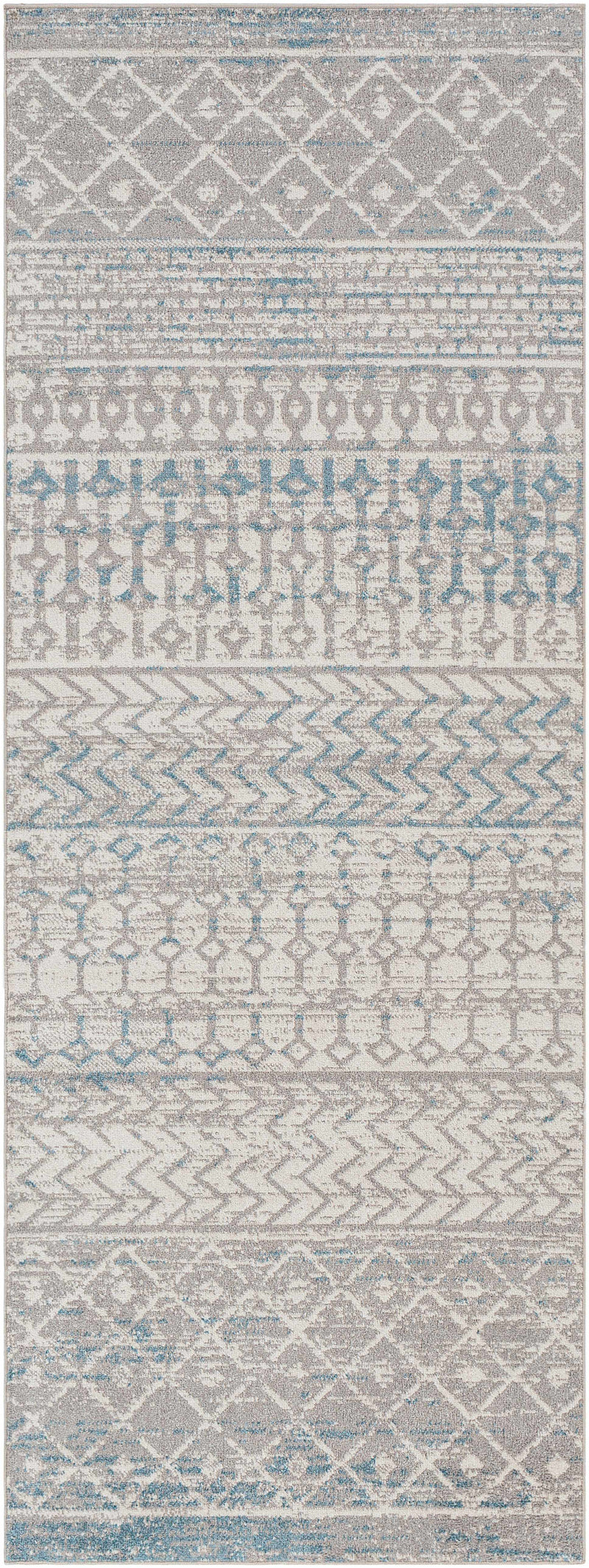 Tambac Blue & Gray Washable Area Rug - Clearance by Boutique Rugs