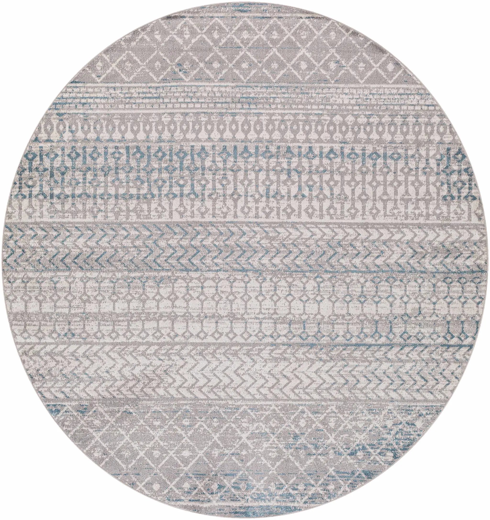 Tambac Blue & Gray Washable Area Rug - Clearance by Boutique Rugs
