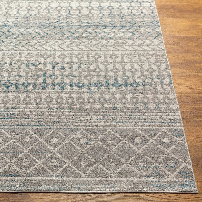 Tambac Blue & Gray Washable Area Rug - Clearance by Boutique Rugs