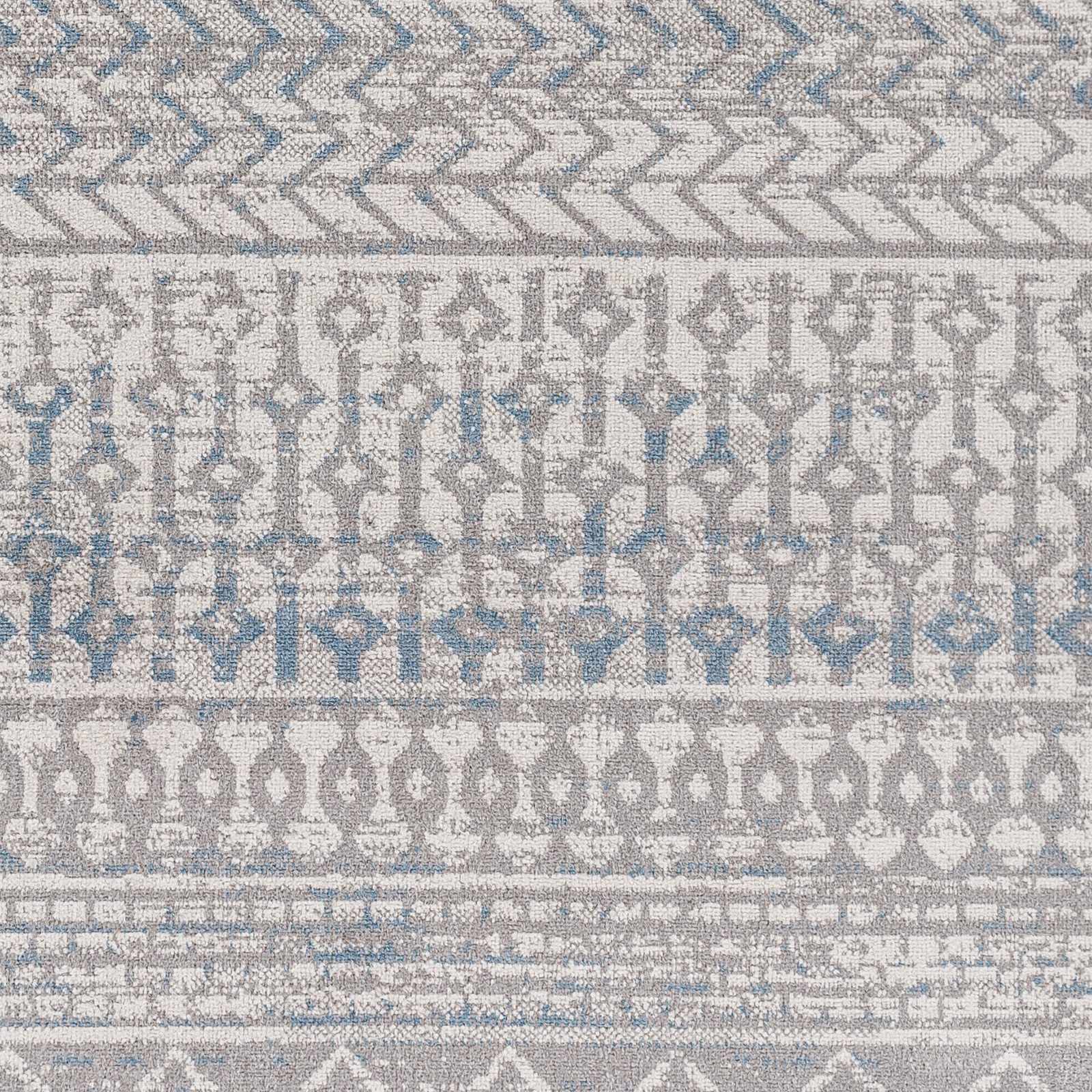 Tambac Blue & Gray Washable Area Rug - Clearance by Boutique Rugs