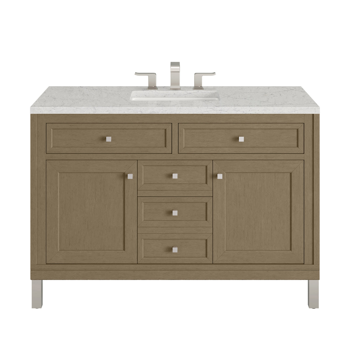 James Martin Chicago 48" Single Bathroom Vanity, Walnut Whisper with Eternal Jasmine Pearl countertop