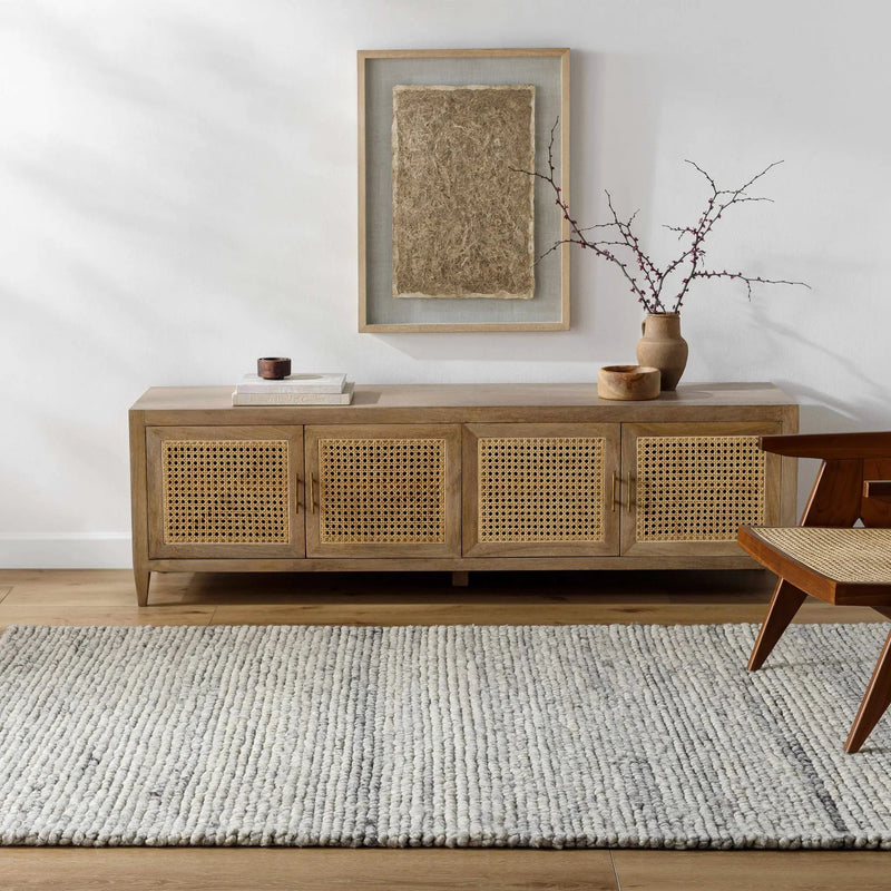 Olisa Cream & Gray Wool Area Rug by Boutique Rugs
