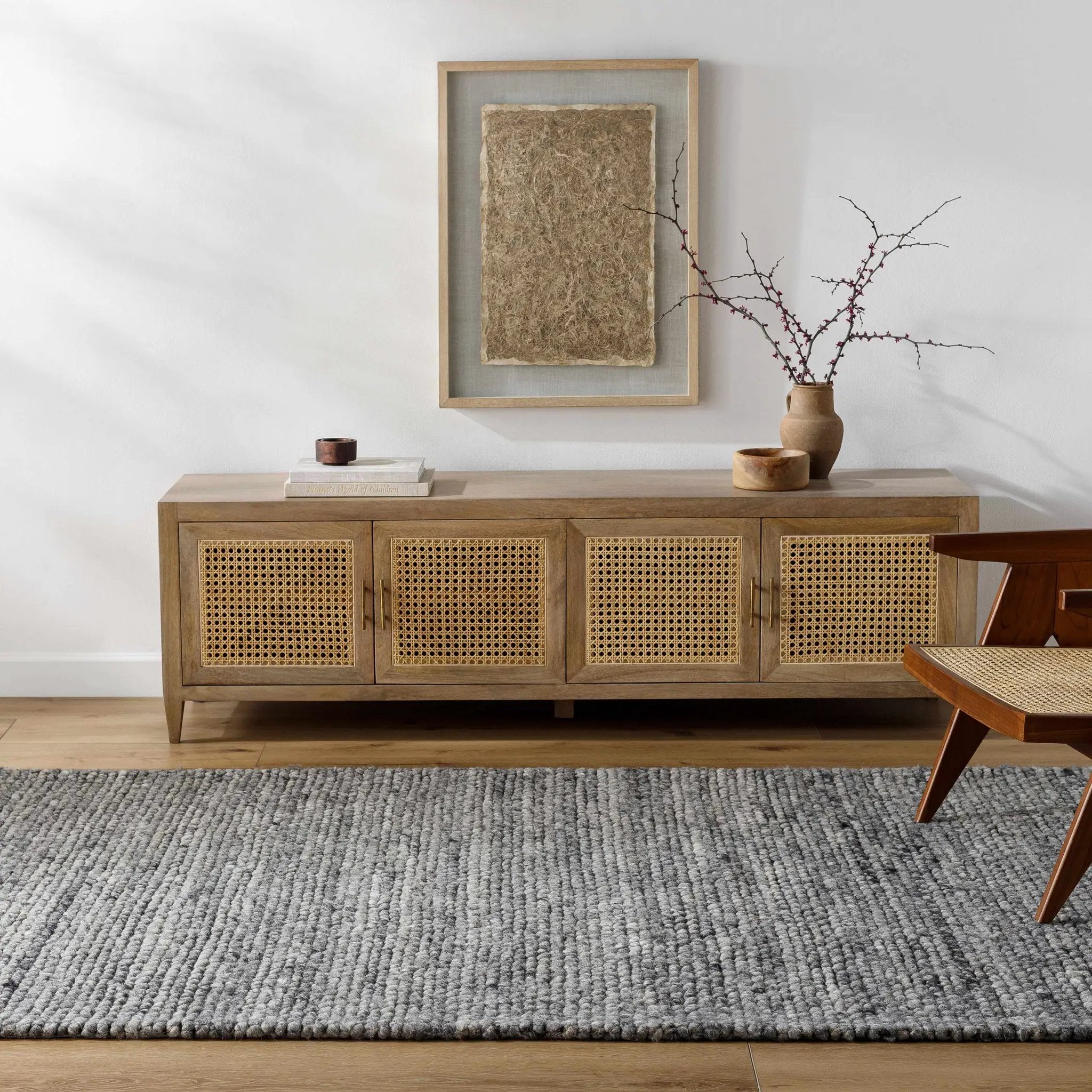 Olisa Charcoal Wool Area Rug by Boutique Rugs
