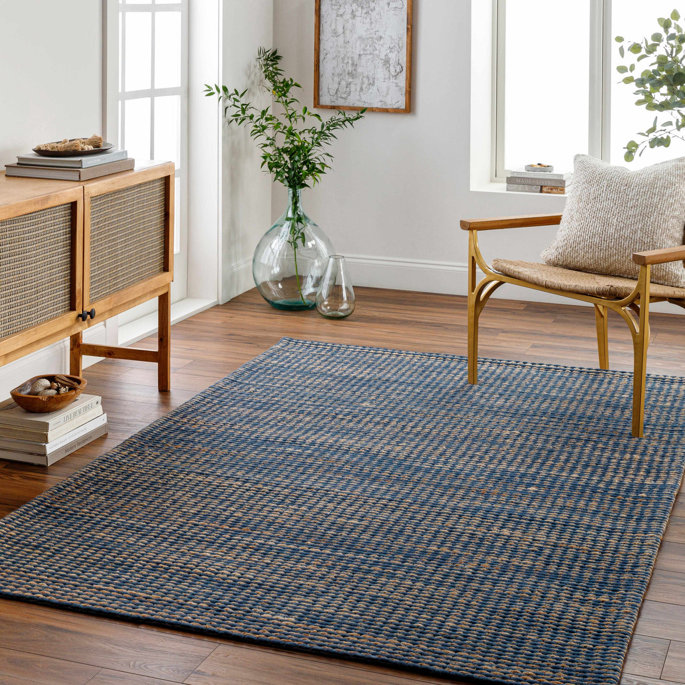 Riki Navy Area Rug by Boutique Rugs