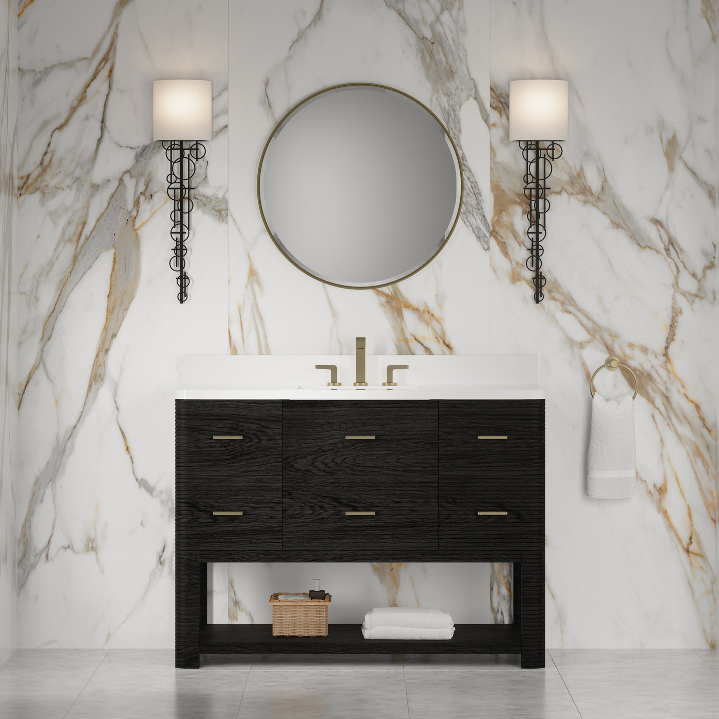 James Martin Lucian 48" Single Bathroom Vanity, Carbon Oak by James Martin