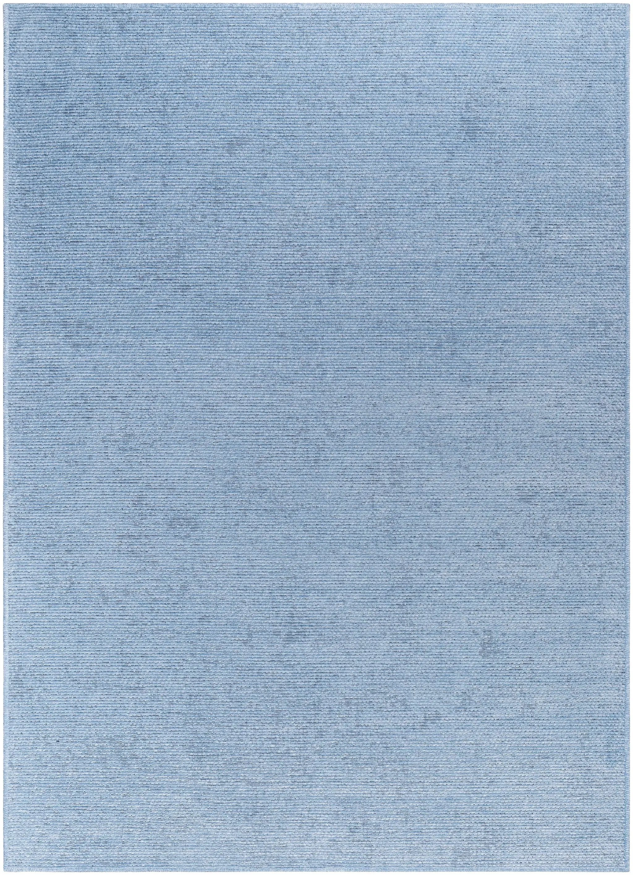 Isako Blue Solid Washable Area Rug - Clearance by Boutique Rugs