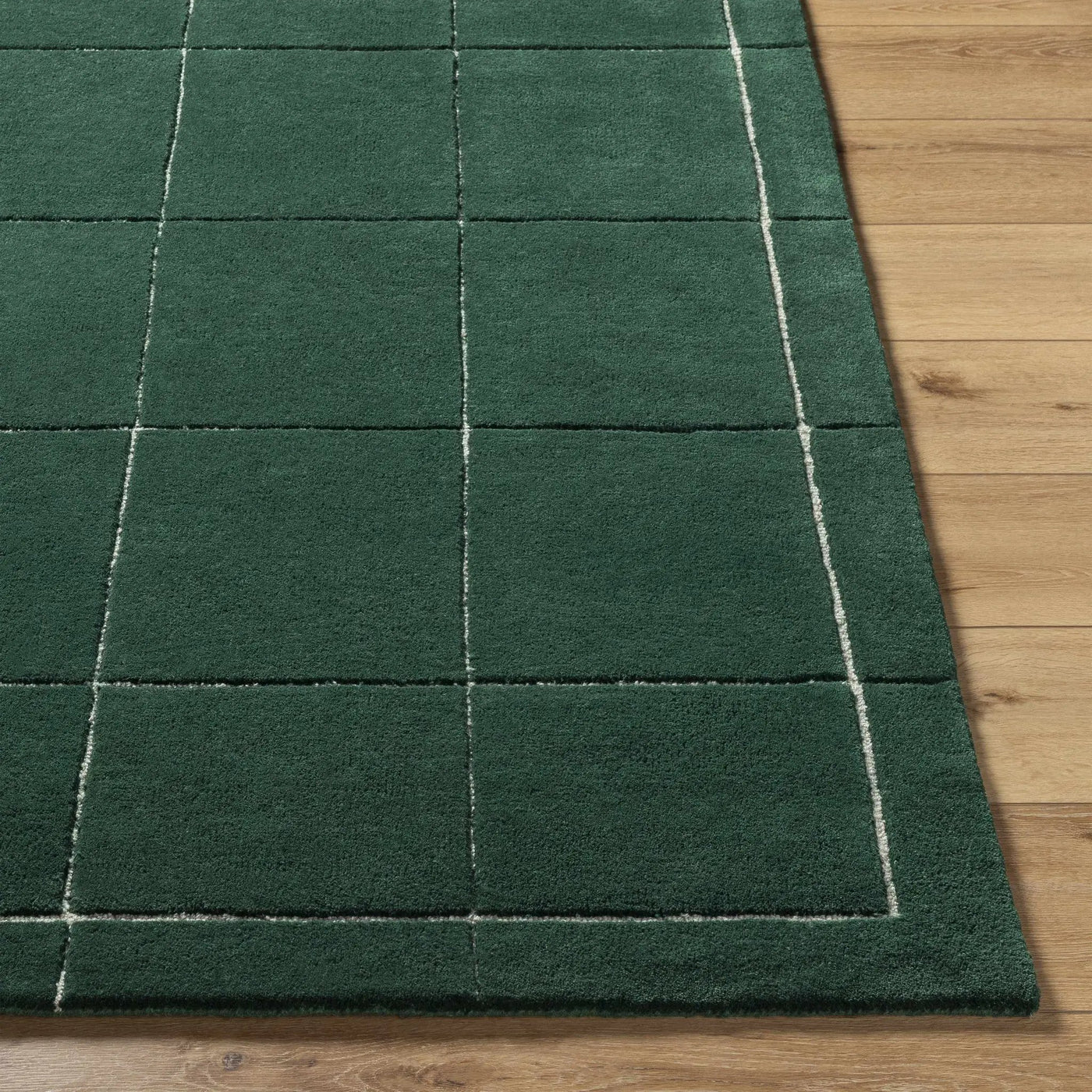 Siarl Green Checkered Area Rug by Boutique Rugs