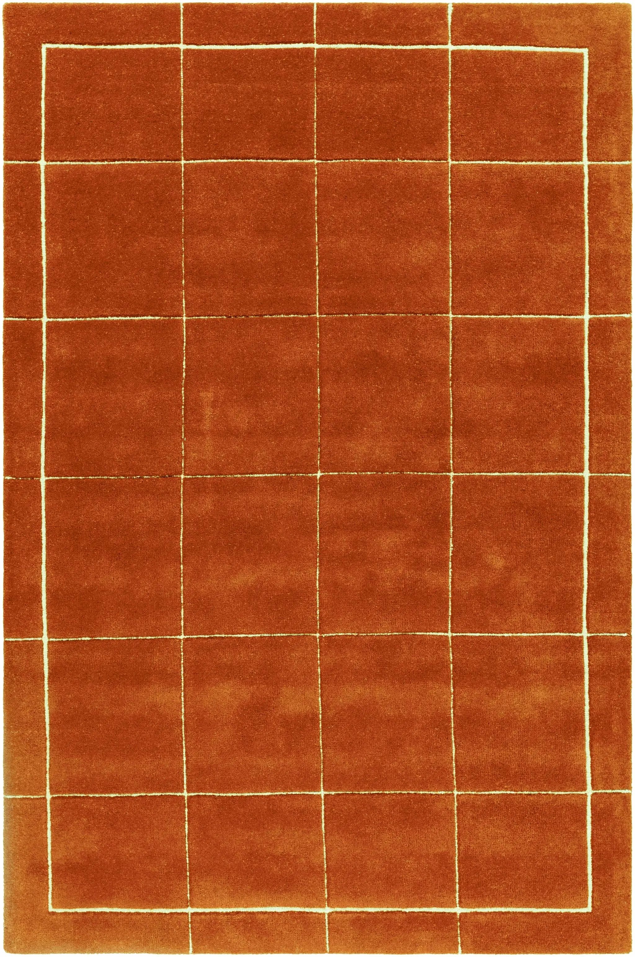 Siarl Burnt Orange Checkered Area Rug by Boutique Rugs
