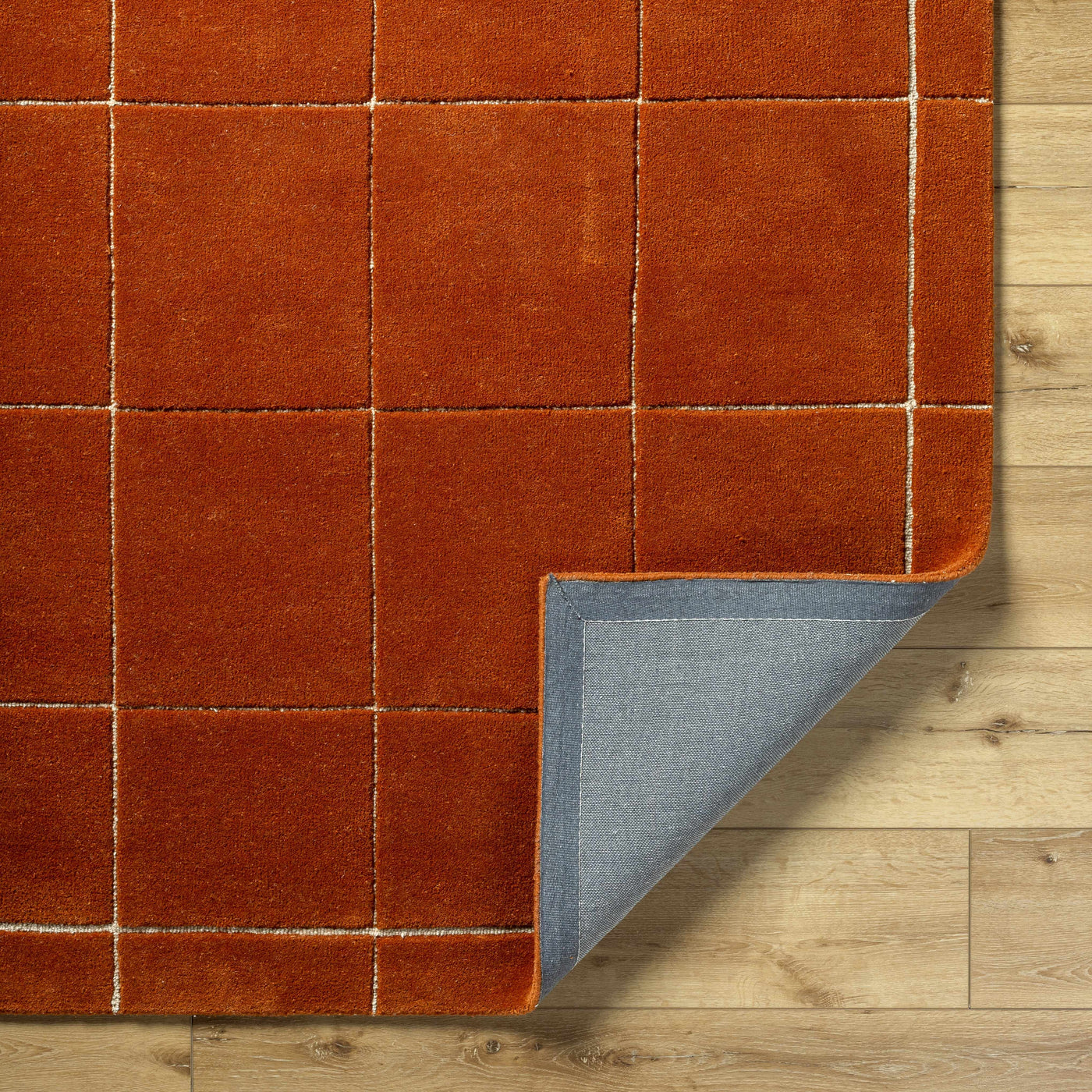 Siarl Burnt Orange Checkered Area Rug by Boutique Rugs