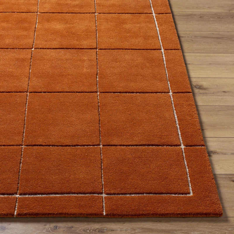 Siarl Burnt Orange Checkered Area Rug by Boutique Rugs