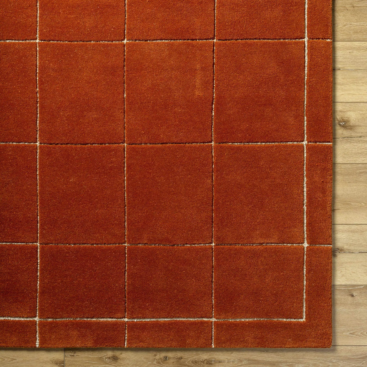Siarl Burnt Orange Checkered Area Rug by Boutique Rugs