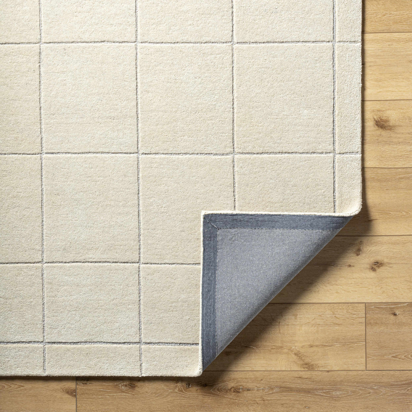 Siarl Cream Checkered Area Rug by Boutique Rugs