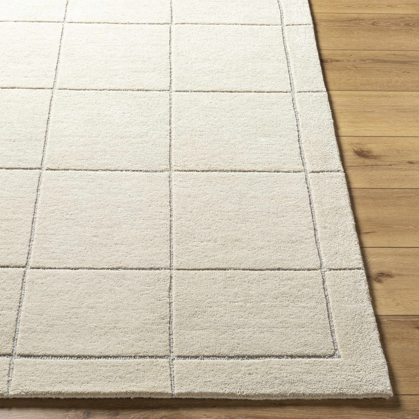 Siarl Cream Checkered Area Rug by Boutique Rugs