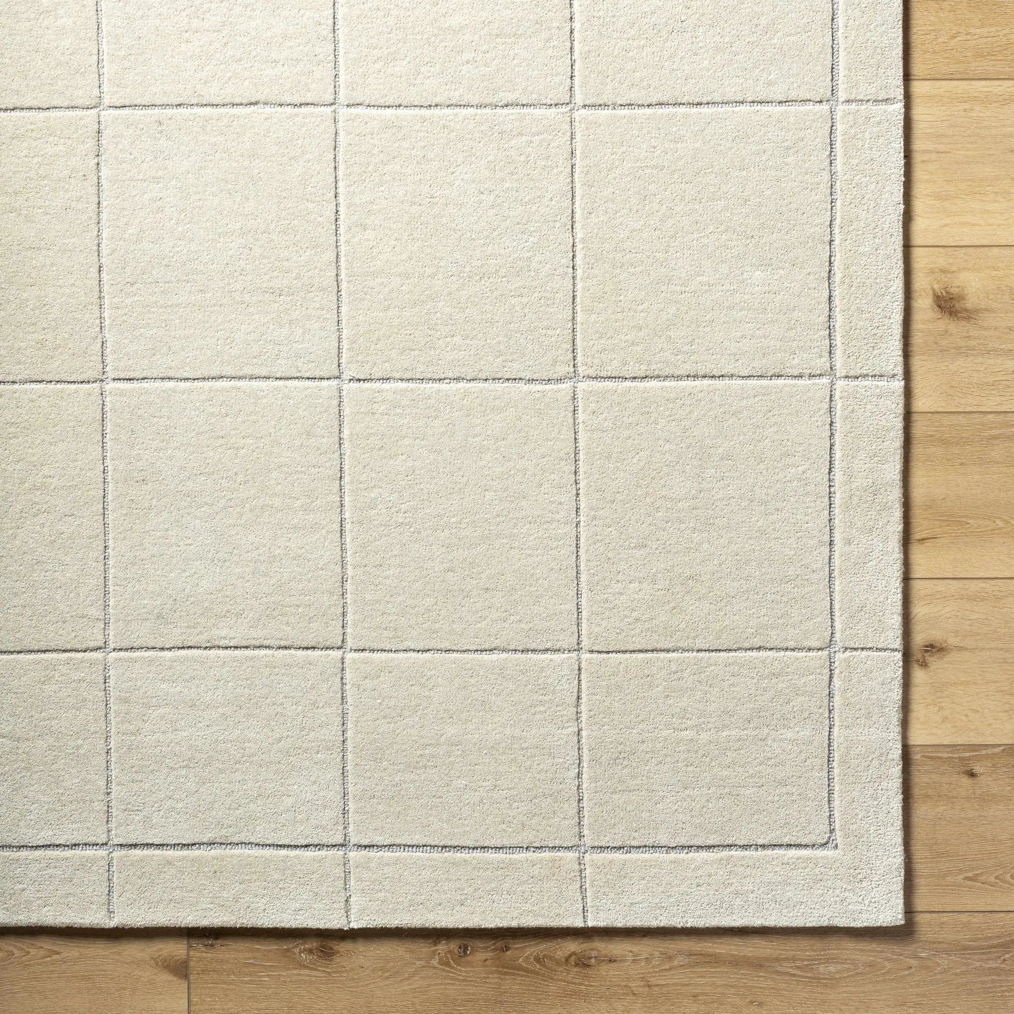Siarl Cream Checkered Area Rug by Boutique Rugs