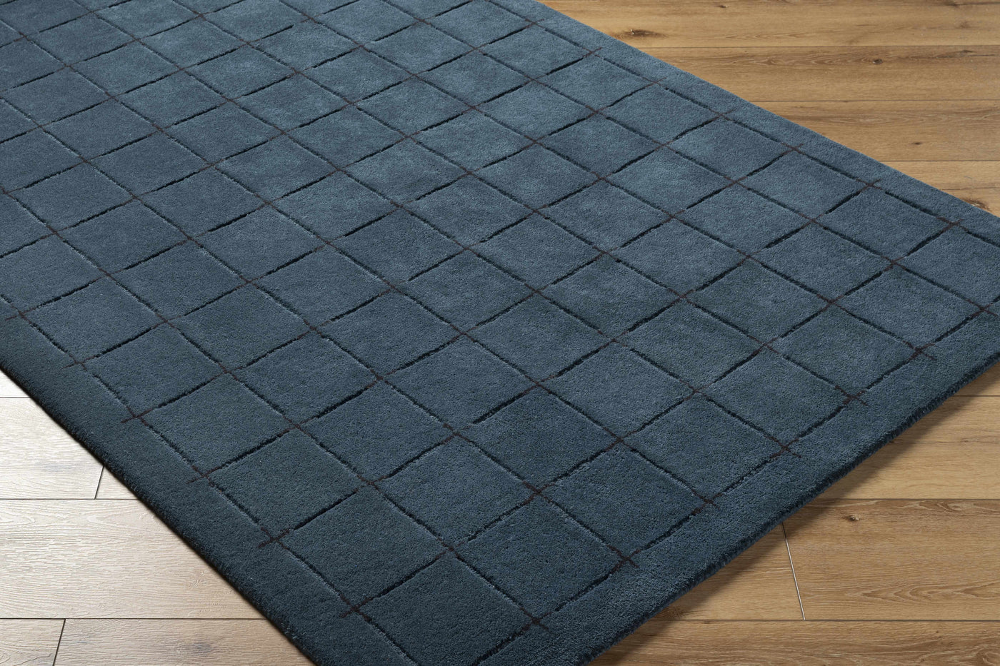 Sanvi Navy Wool Area Rug by Boutique Rugs