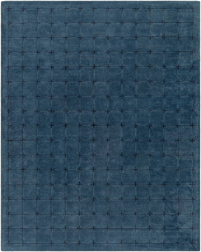 Sanvi Navy Wool Area Rug by Boutique Rugs
