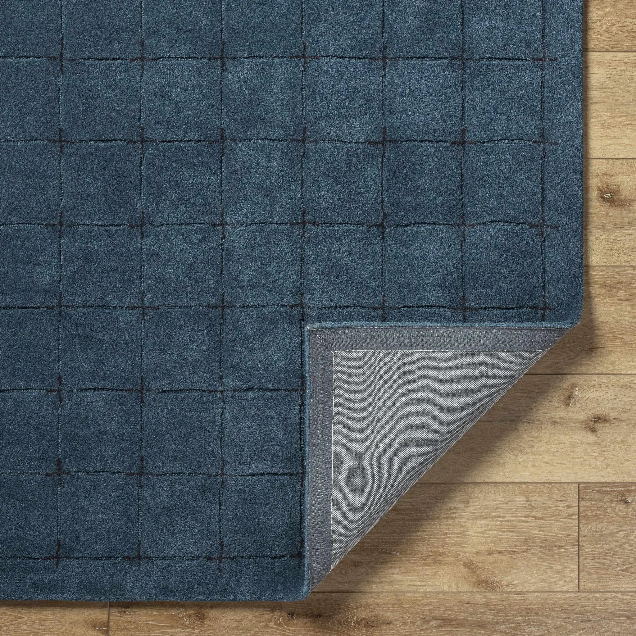 Sanvi Navy Wool Area Rug by Boutique Rugs