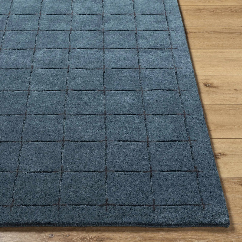 Sanvi Navy Wool Area Rug by Boutique Rugs