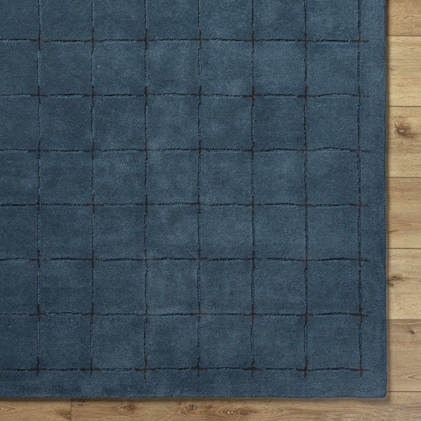 Sanvi Navy Wool Area Rug by Boutique Rugs