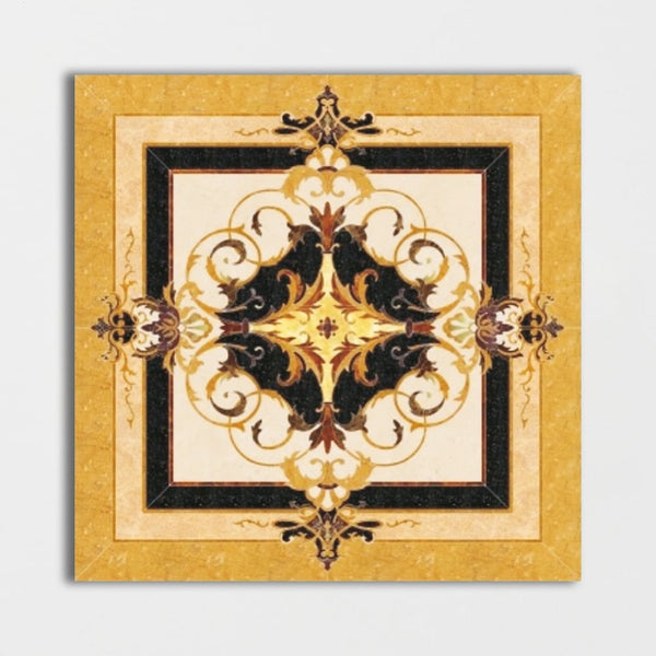 Square Aluminum Backed Multi Finish Neptune Marble Medallions 36