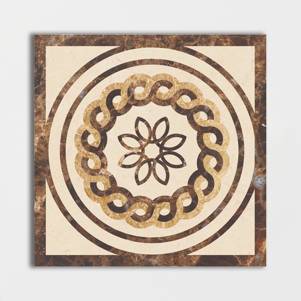 Square Aluminum Backed Multi Finish Reflection Marble Medallions 48 Marble Multi Finish 48x48 Medallions
