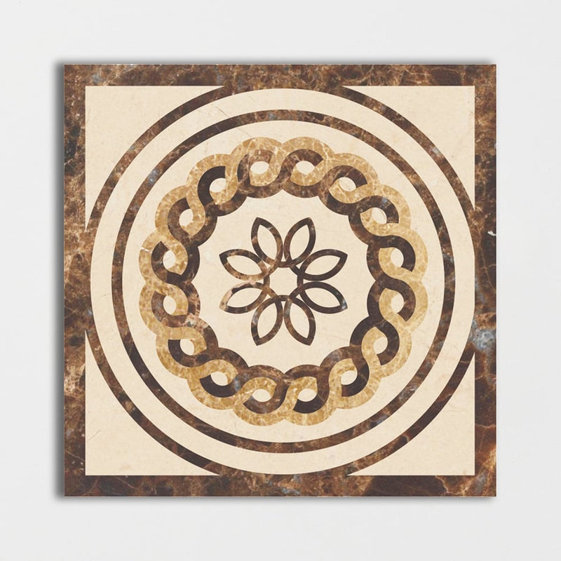 Square Aluminum Backed Multi Finish Reflection Marble Medallions 48 Marble Multi Finish 48x48 Medallions