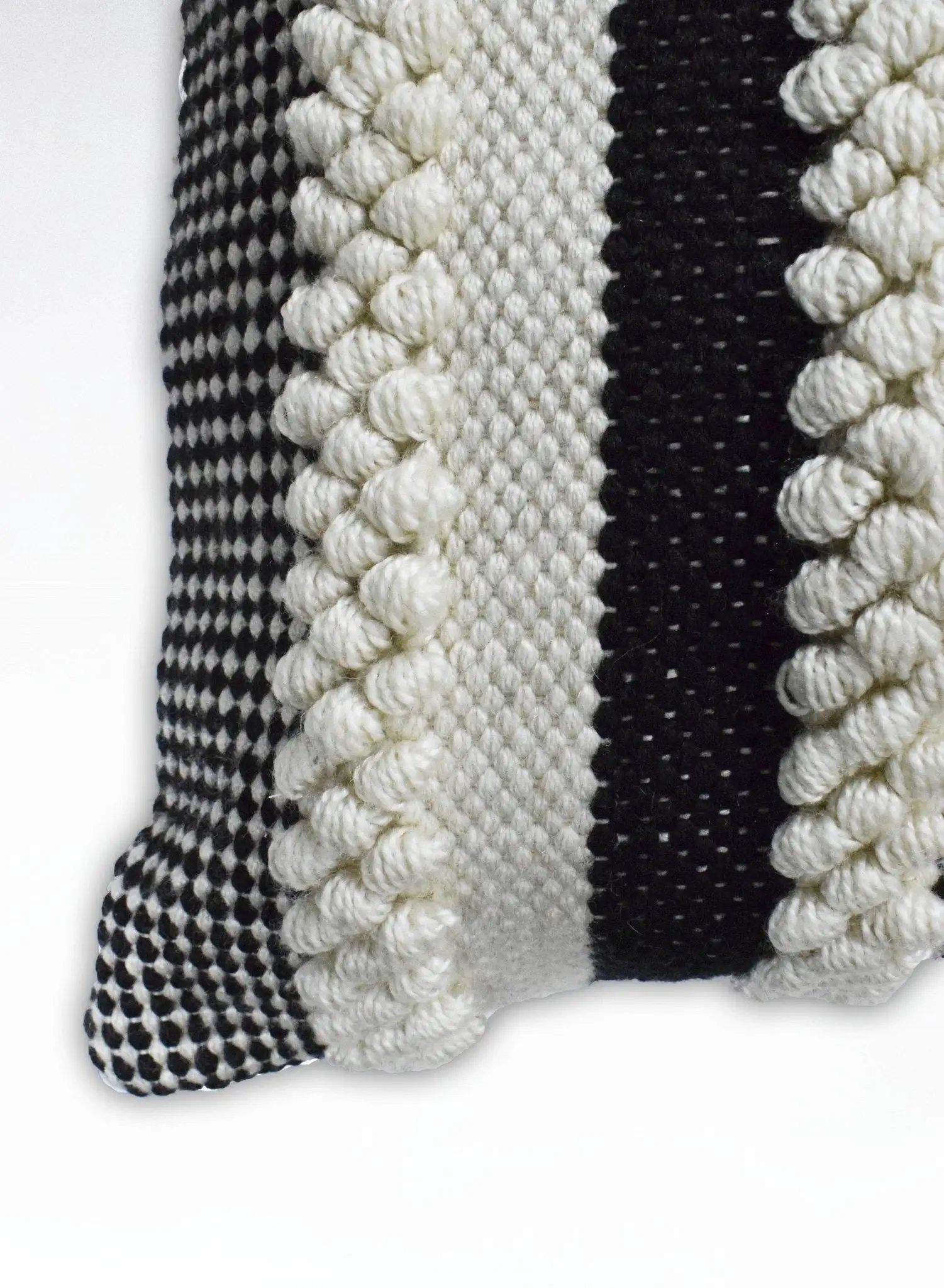 Square Outdoor and Indoor Safe Black and White Striped Pillow by The Rug Decor