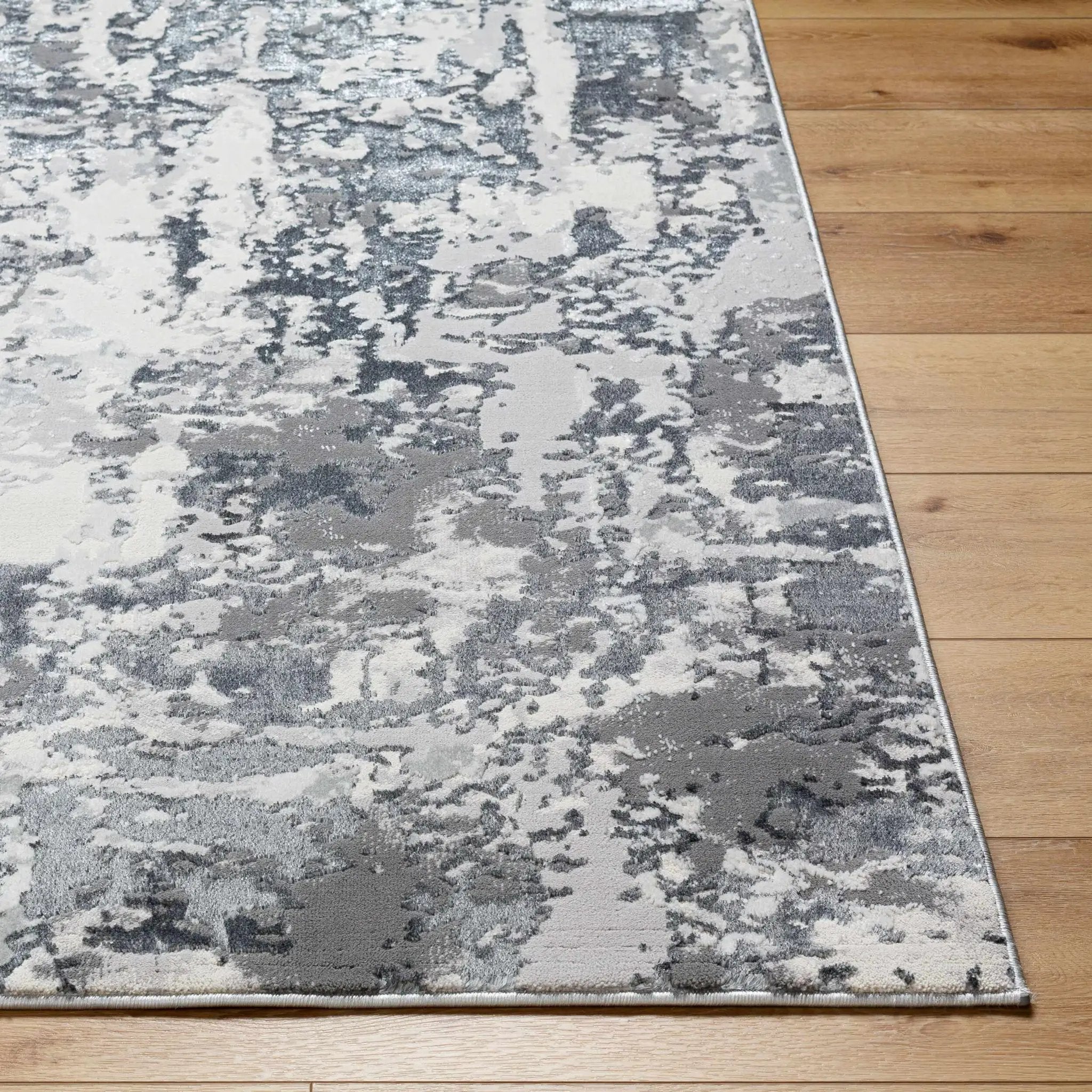 Junko Gray & Blue Marble Area Rug - Clearance by Boutique Rugs