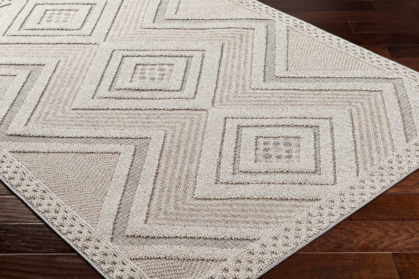 Aimee Natural Gray Outdoor Area Rug - Clearance by Boutique Rugs