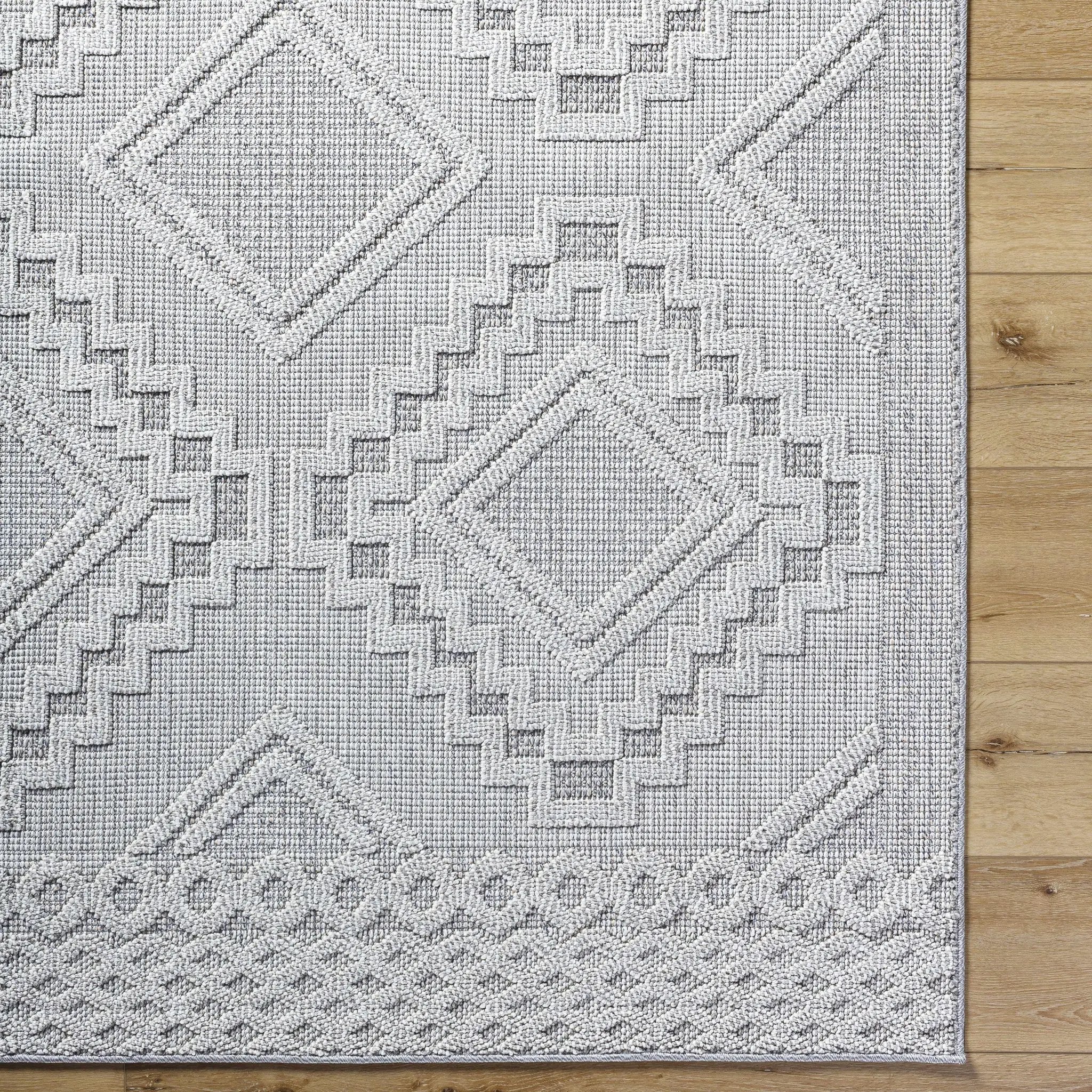 Arwid Light Gray Outdoor Area Rug - Clearance by Boutique Rugs