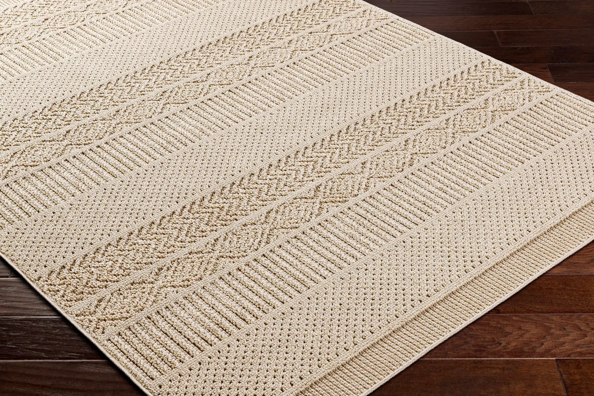 Corom Beige Outdoor Area Rug - Clearance by Boutique Rugs