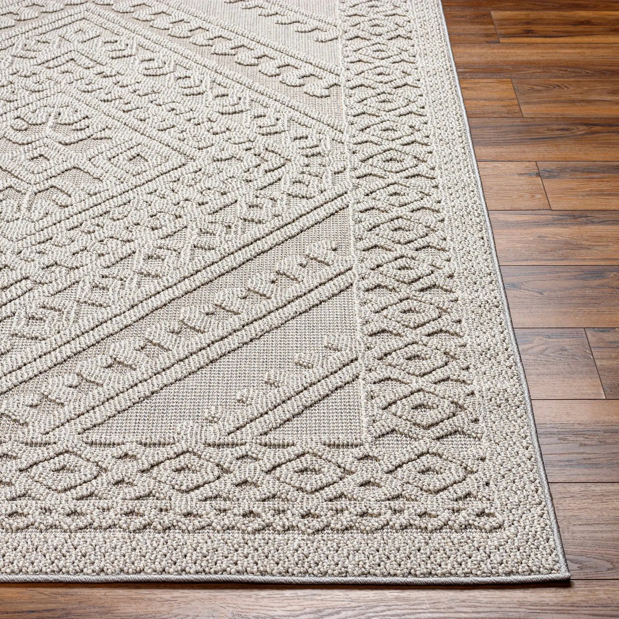 Hibah Natural Gray Outdoor Area Rug - Clearance by Boutique Rugs