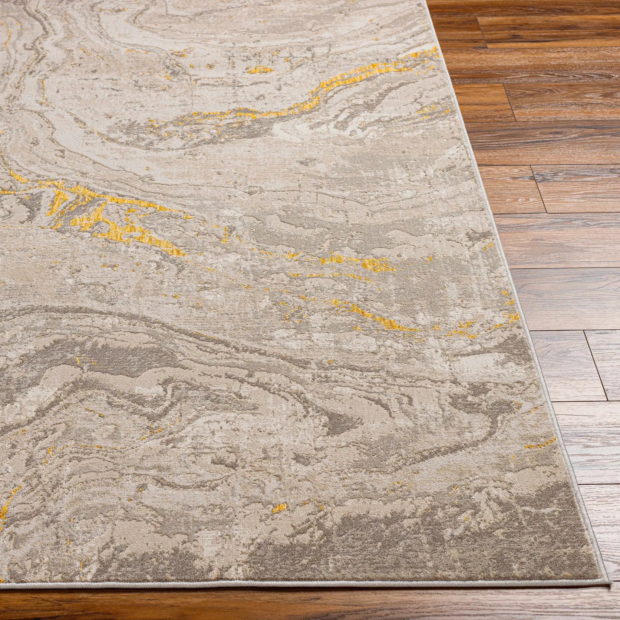 Akins Beige Marble Rug - Clearance by Boutique Rugs