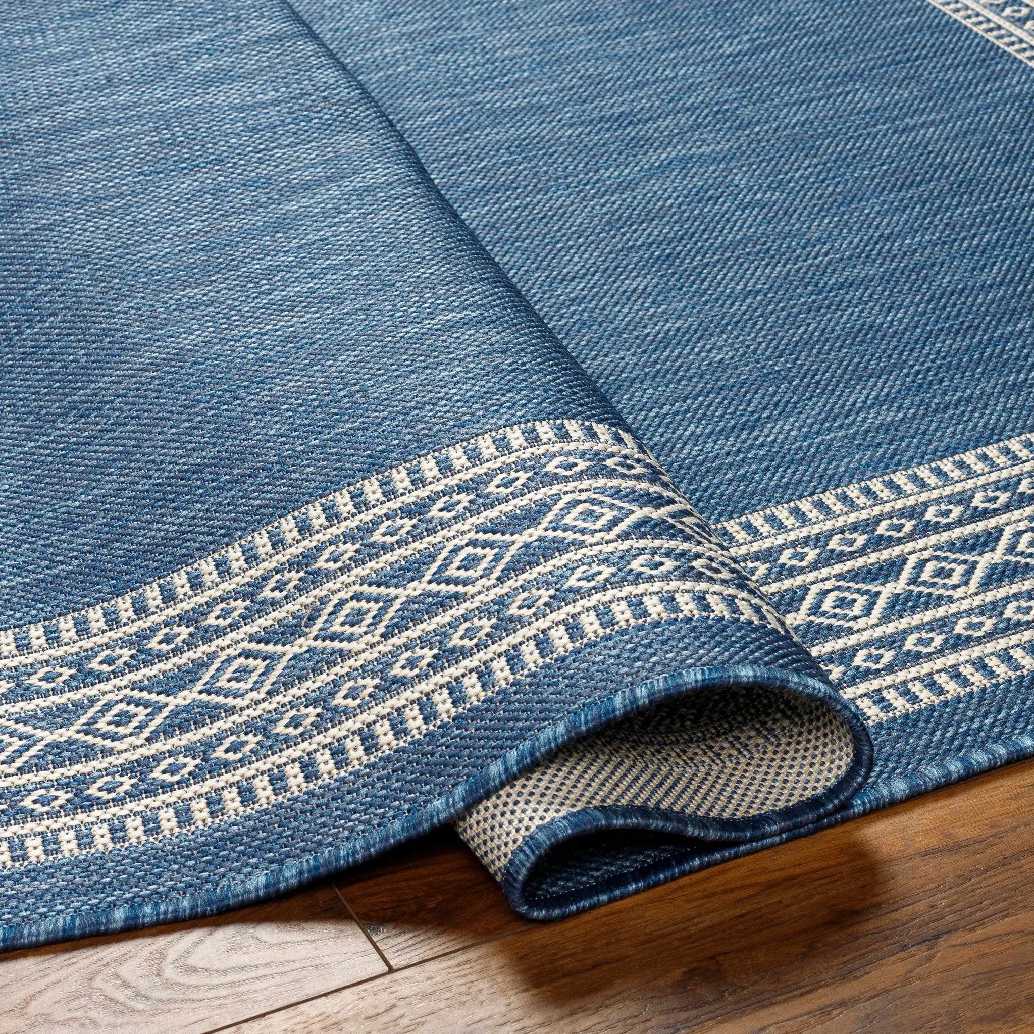 Aleli Blue Outdoor Area Rug - Clearance by Boutique Rugs